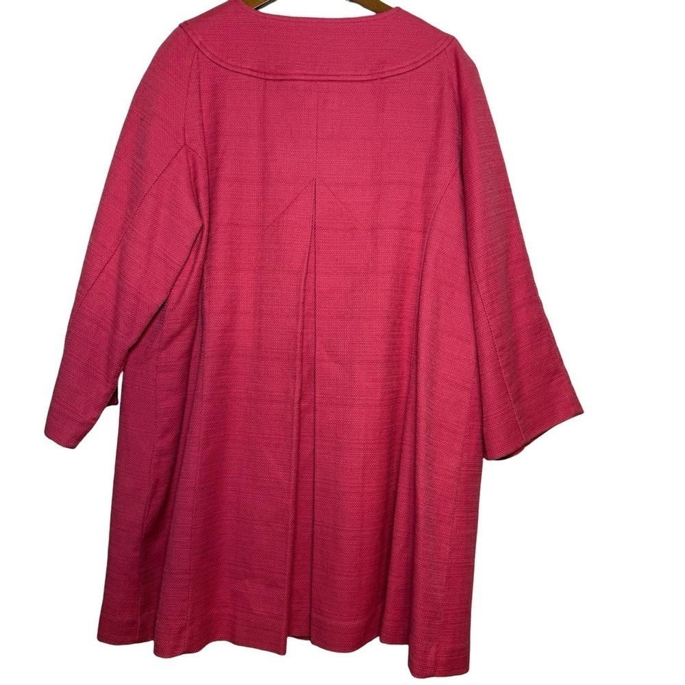 Boden Pink Textured Cotton Button-Up Coat Size L - Picture 4 of 7